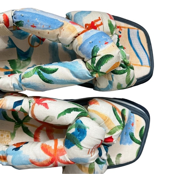 Copacabana Scarf Print Puffy Platform Sandal FARM RIO Size 8 and 9 New - Picture 5 of 15